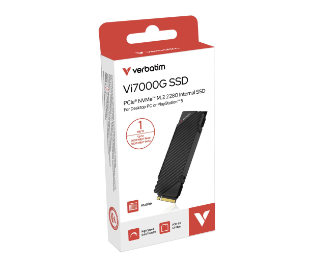 VERBATIM 1TB M.2 PCIe Gen4 NVMe Vi7000G Heatsink - 1216353 - zdjęcie 5